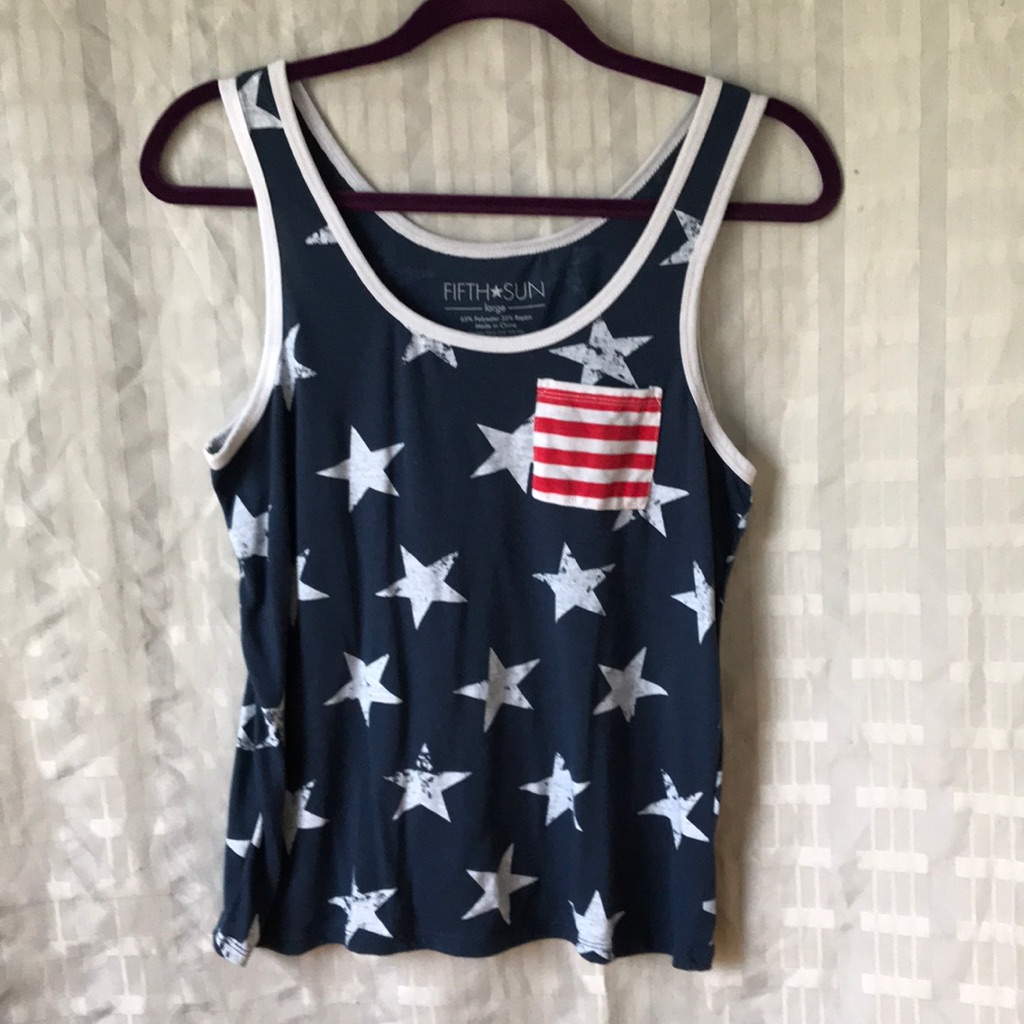 Fifth Sun Top Tank Top Tee Sz L